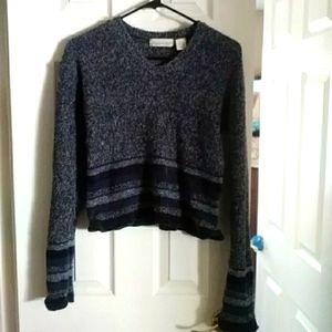 Grey and blue mainframe sweater